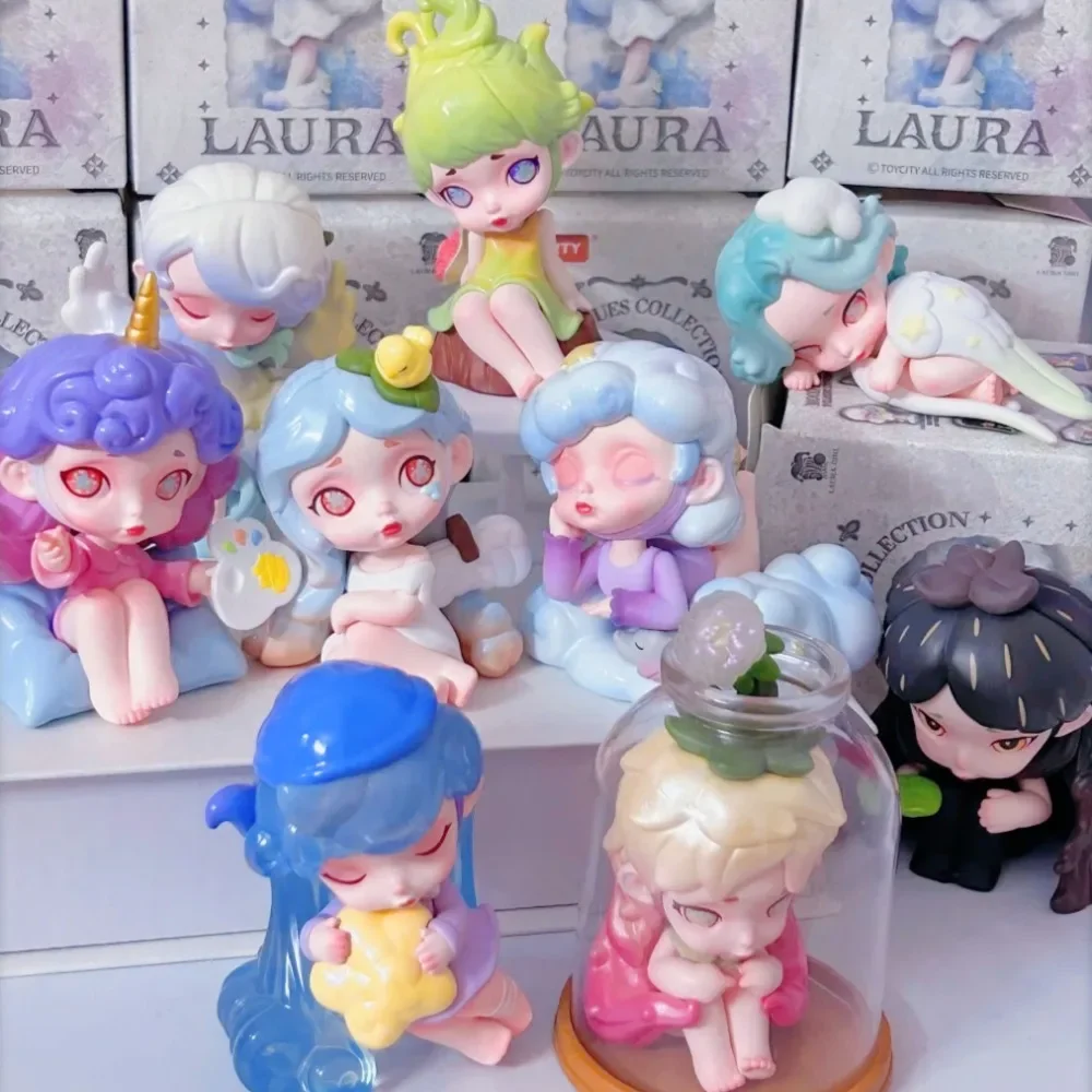 

Девушка Laura's Mood Color Series слепая коробка Mystery Box Kawaii аниме фигурки украшение стола Коллекционная модель подарочные игрушки-сюрпризы