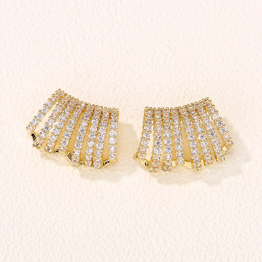 ZAKOL Elegant Trendy Claws Shape Zirconia Wedding Earring for Women Luxury Korean Stud Earrings Fashion Jewelry