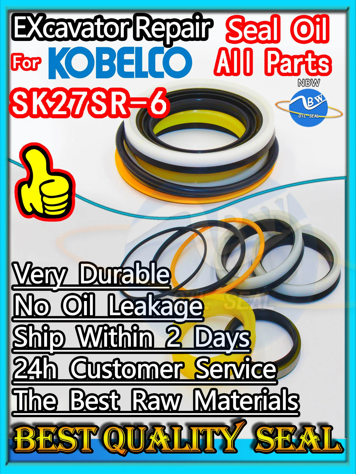 For KOBELCO SK27SR-6 Seal Kit Excavator Repair Oil High Quality SK27SR 6 Floating Rebuild Parts MOTOR Piston Rod Shaft Dust BOOM