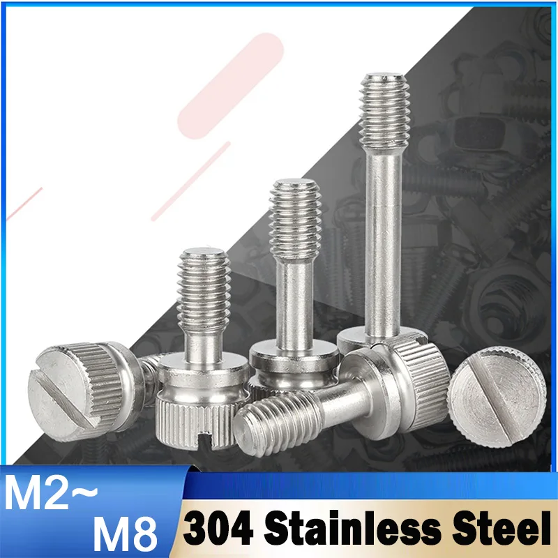 1~5Pcs M2~M8 GB839 304 Stainless Steel Slotted Captive Hand Screw High Head Knurled Thumb Anti-loosening Screws Bolts