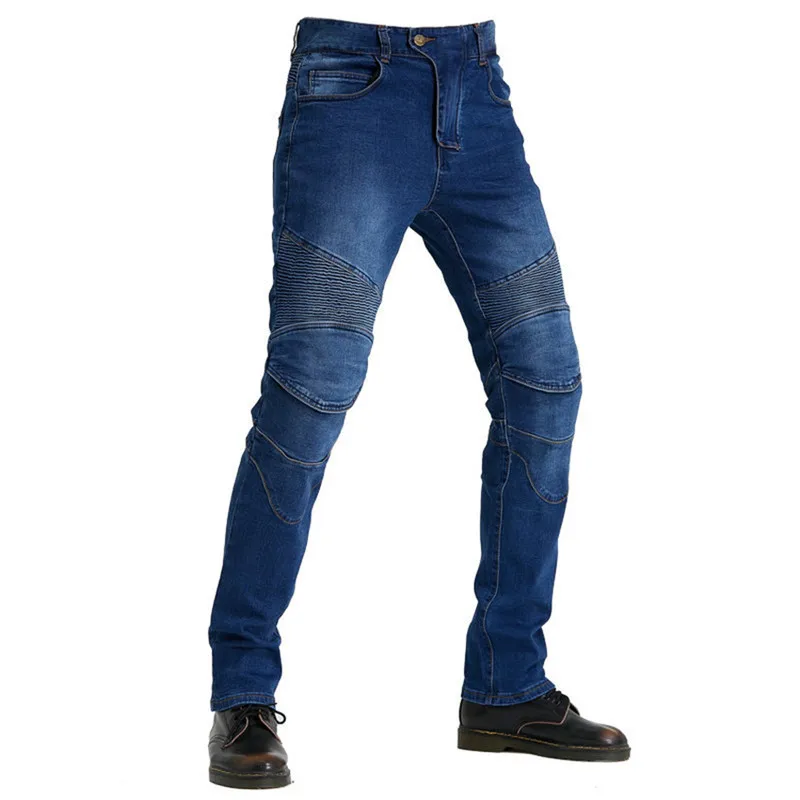 New Motorcycle Black Blue Men Fashion Pants Upgrade Extension Protector Detachable Racing Road Rider Four Seasons Casual Jeans