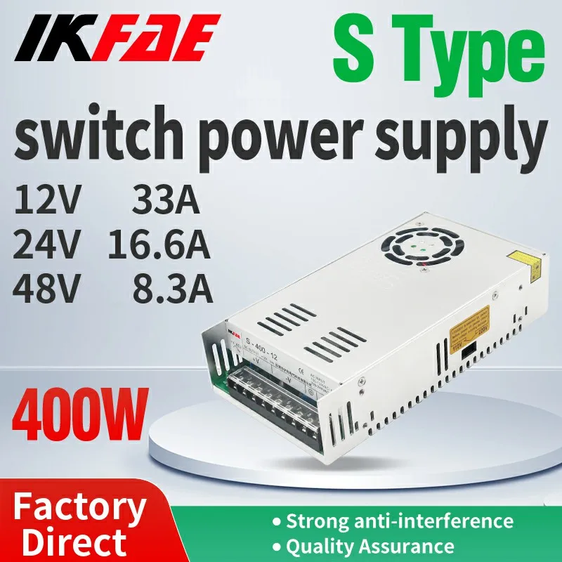 SMPS Adjustable Switching Power Supply, Overvoltage Protection, Mini Size AC, DC Converter 400W  output 12V 24V 48V