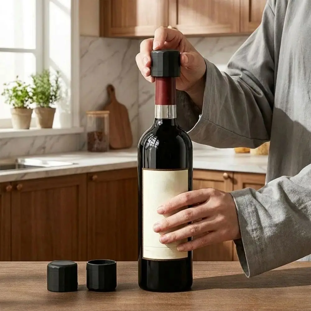 3PCS Universal Fit Rotate Style Wine Cork Sealed Reusable Champagne Bottle Stopper Leak Proof Sealed Wine Stopper Bar
