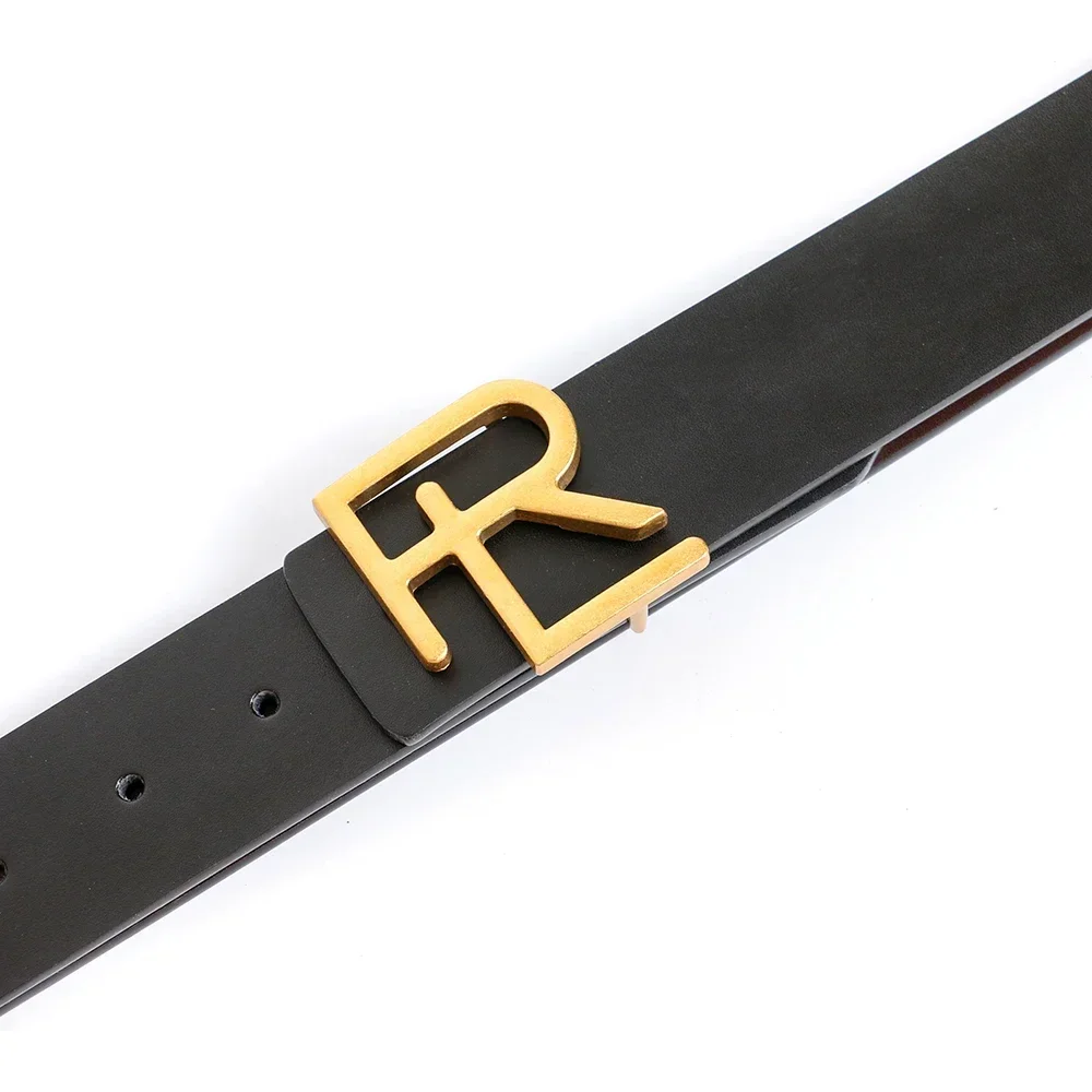 New Luxury Designer Brand Belt Men High Quality Women Genuine Real Leather Dress Strap for Jeans Waistband Business Coffee 3.8cm