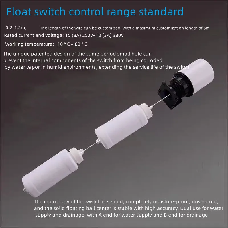 High and low dual water level control sensors，Double float control switch for Aquarium Tank Pools Fish Tank Pool