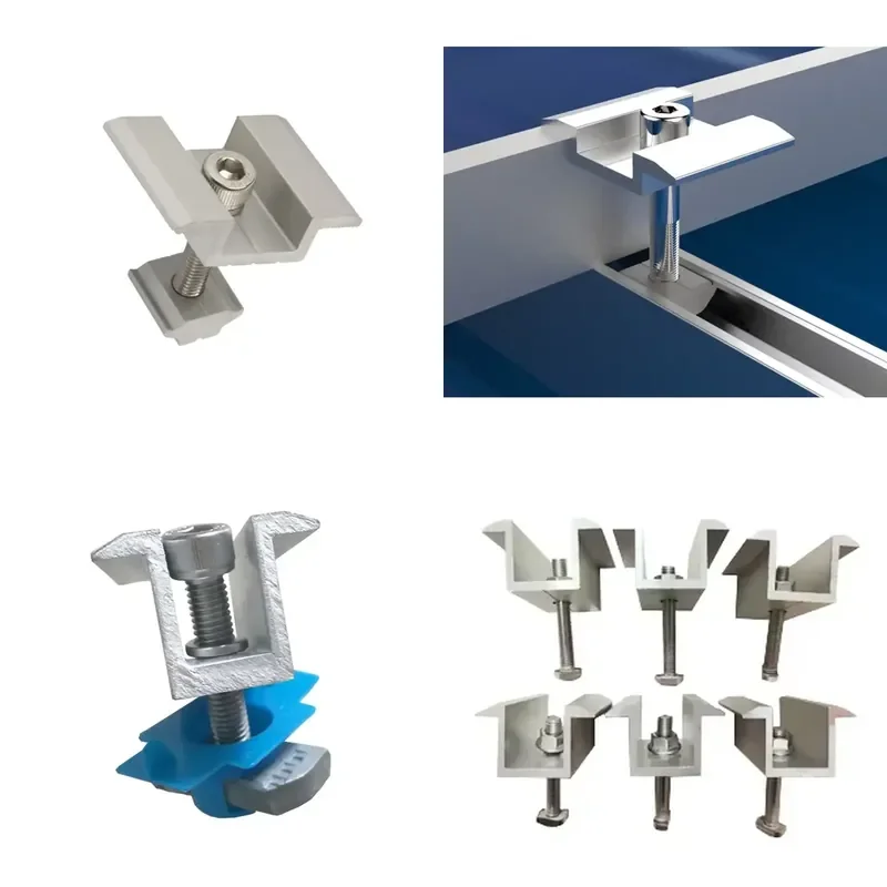 On Stock Professional Solar Mounting System Inter Clamp Aluminum Anodized Solar Middle Clamp