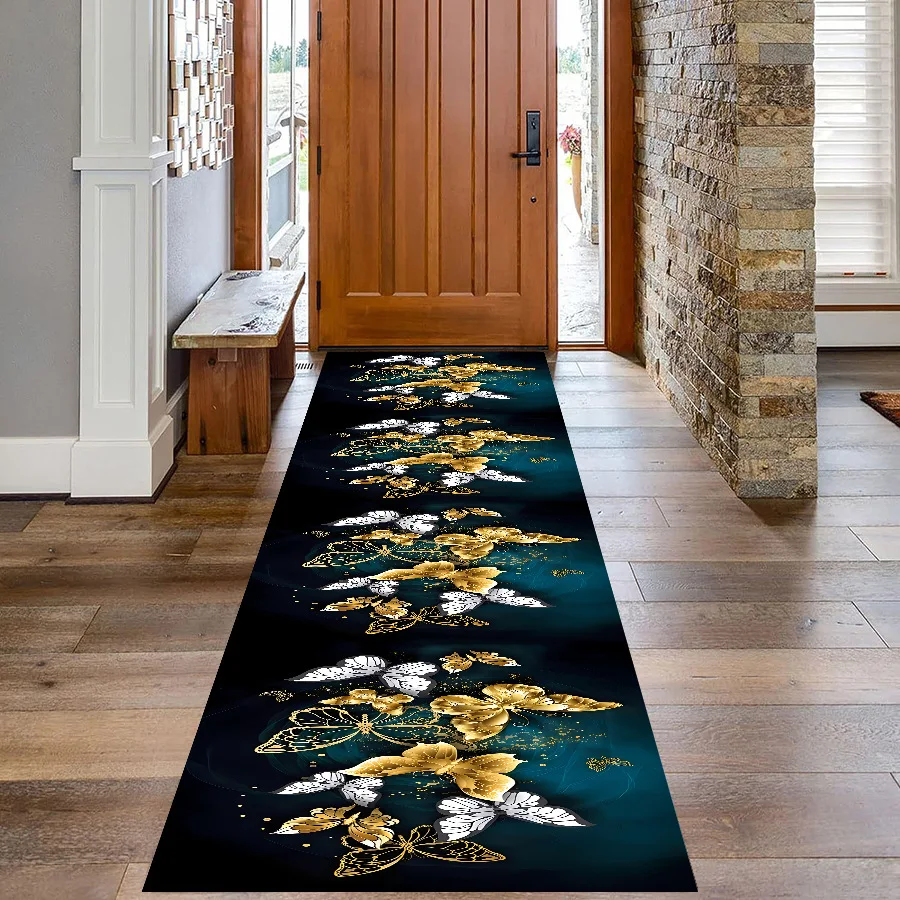 

3D Corridor Carpet Aisle Household Butterfly Strip Carpet Door Non-slip Kitchen Strip Carpet 3D Three-dimensional Cliff Carpet