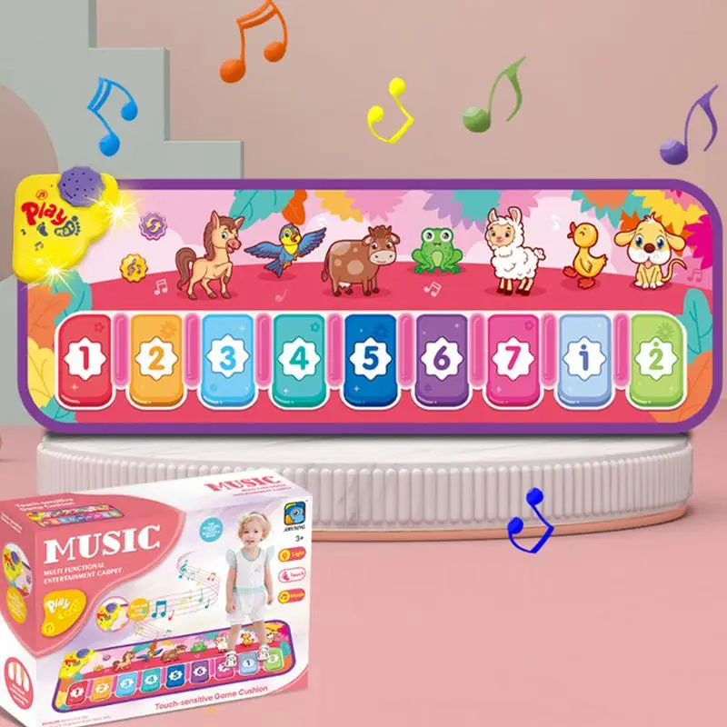 

100x32cm Piano Mat Music Piano Keyboard Dance Playmat Touch Play Dancing Mat With Songs Animal Sounds Kids Educational Toys