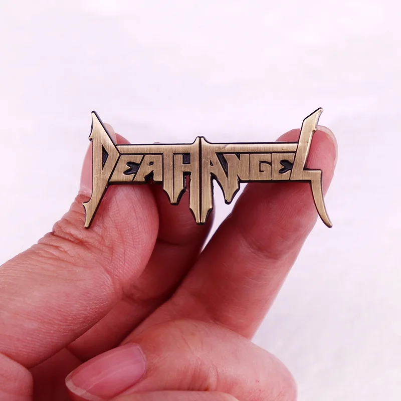 1PC Death Angel Thrash Metal Band Vintage Bronze Logo Enamel Pin, Hardcore Rock Music Brooch, Heavy Metal Fan Jewelry Gift