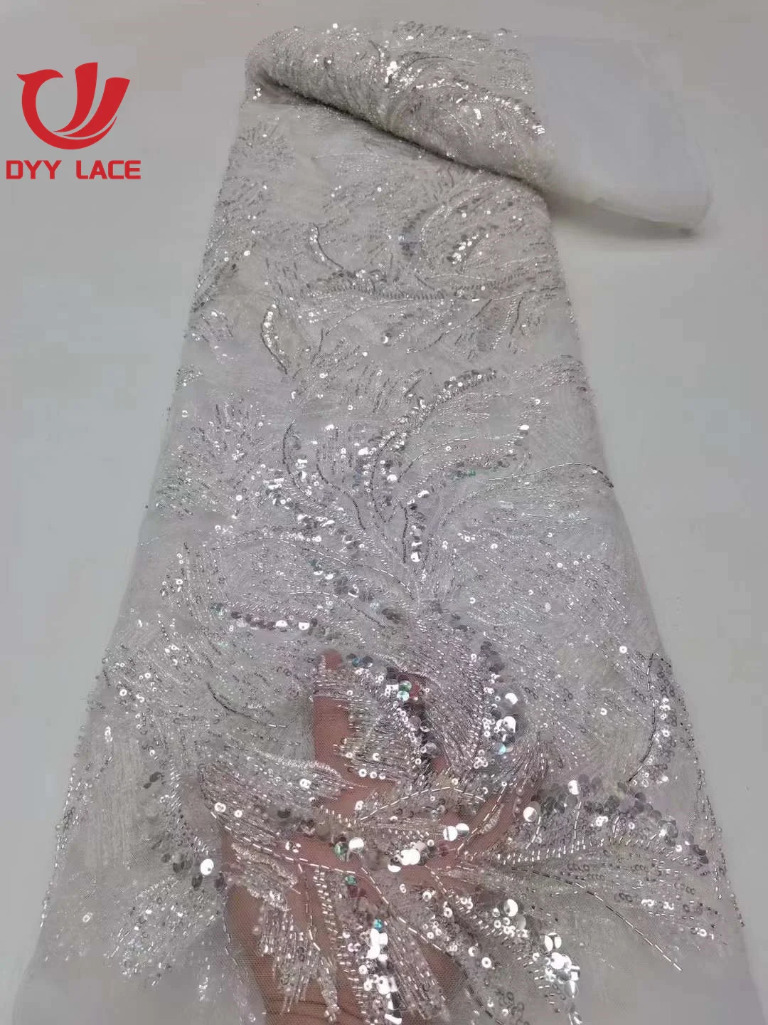 2023 High Quality African Sequins Lace Fabrics Latest Groom Embroidery French Mesh Lace Fabrics Material For Party Wedding