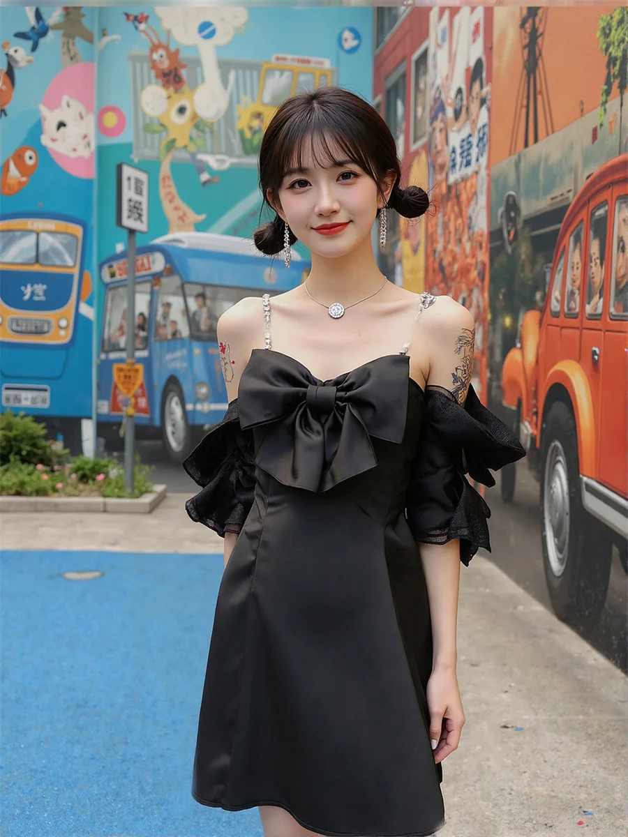 Vestido de mujer cumpleaños mujer Spaghetti Strap Slim verano abertura lateral abertura alta Split Split recorte agujeros huecos