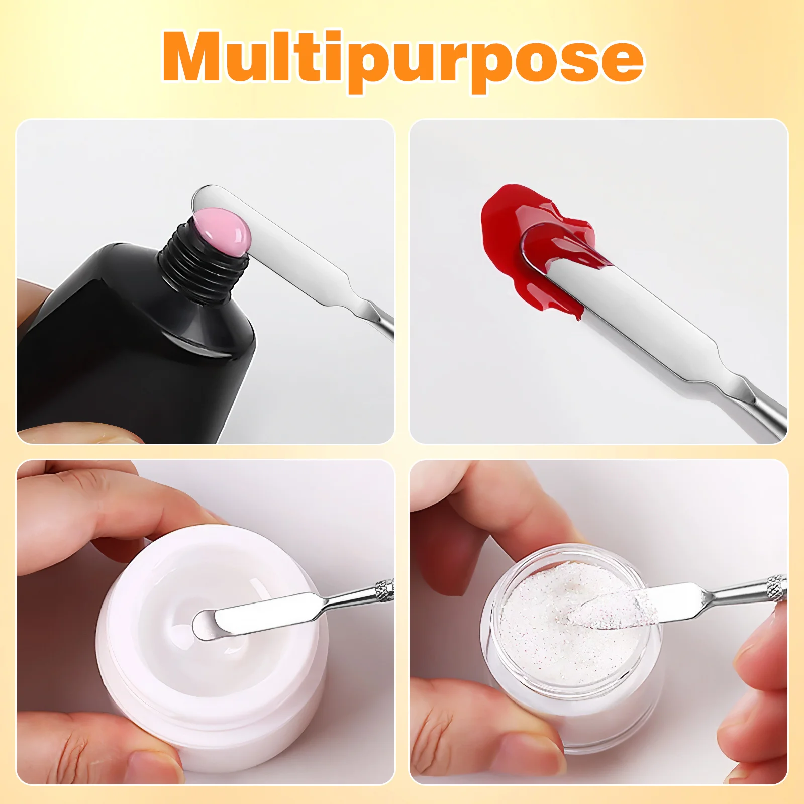 Outil de mélange de maquillage en acier inoxydable argenté, pour fond de teint, ombre à paupières, correcteur, accessoire de tige de mélange