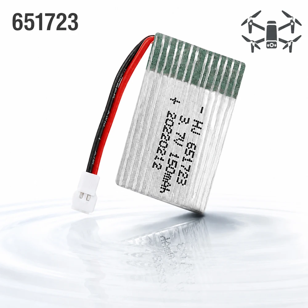 651723 3.7V 150mAh Lithium Polymer Battery 20C XH2.54 Plug - Remote Control Battery for Aircraft and Drones (Replacement Power)