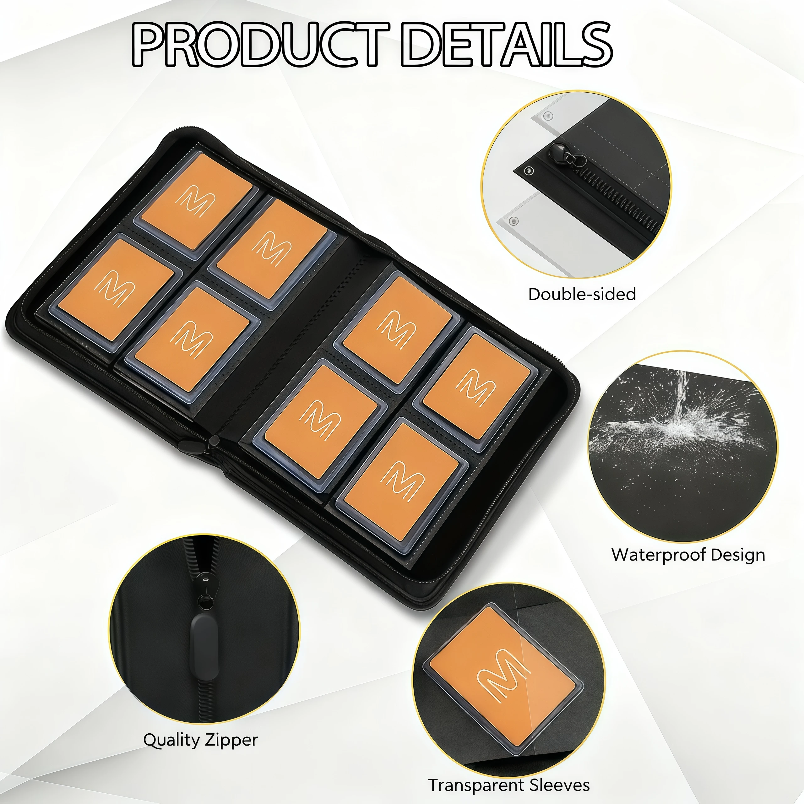 مجلد بطاقات التداول الفاخر ذو 4 جيوب، مجلد Tcg، مع 160 جيبًا تحميلًا جانبيًا، ألبوم بطاقات التداول مناسب لـ Mtg، Yu-Gi-Oh!، البيسبول، بطاقات رياضية لكرة القدم، مثالي لعشاق البطاقات، أسود، هدية عيد الميلاد، هدية عيد الشكر #4