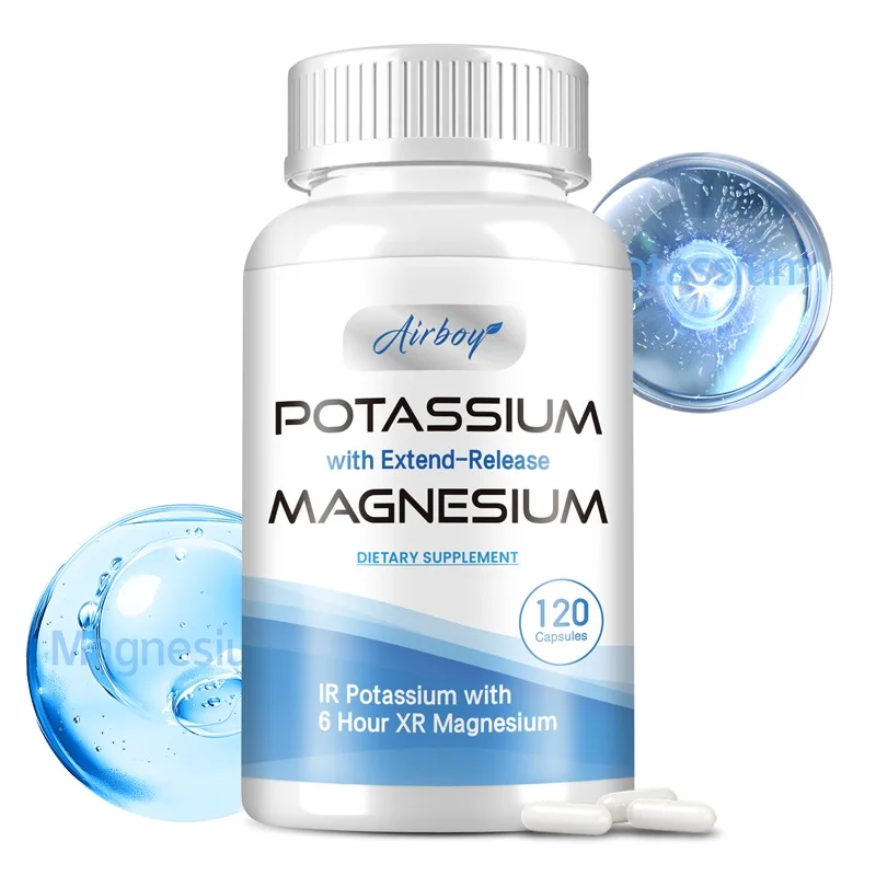 Potassium with Extend-Release Magnesium - for Heart Health, Blood Pressure Support, Improve Blood Circulation - Non-GMO