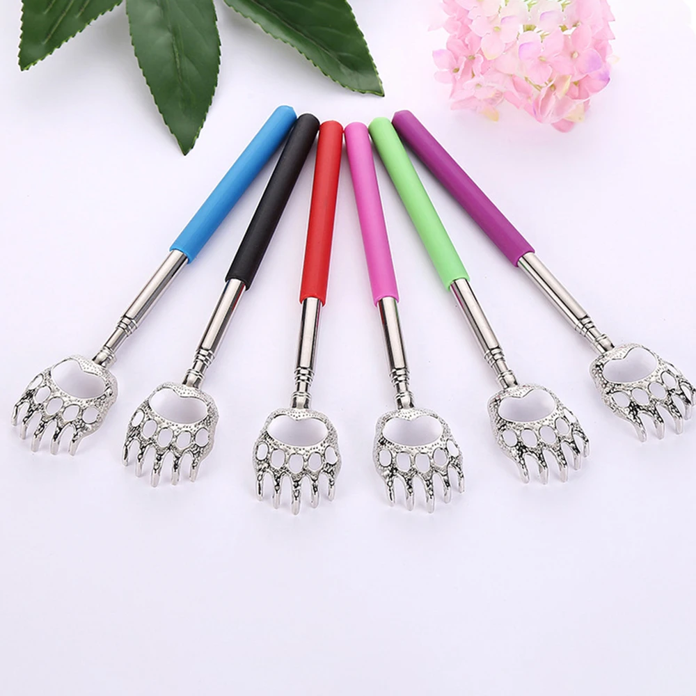 1pcs Bear Claw Stainless Steel Itching Massager No Need For Manual Labor Stainless Steel Retractable Itching Device