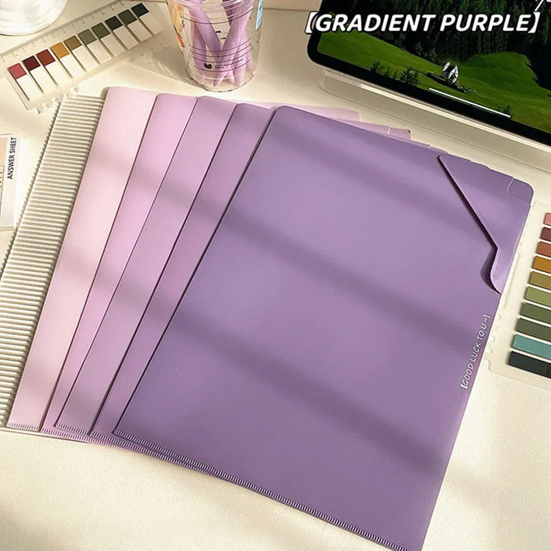 5pcs Creative Colorful Practical A4 Folder With Lock Buckle High Aesthetic Office Information Booklet Large Capacity For Student