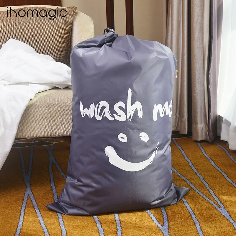 Folding Nylon Laundry Bag Travel Storage Pouch Machine Washable Dirty Clothes Organizer Wash Drawstring Bag Bathroom Accessories