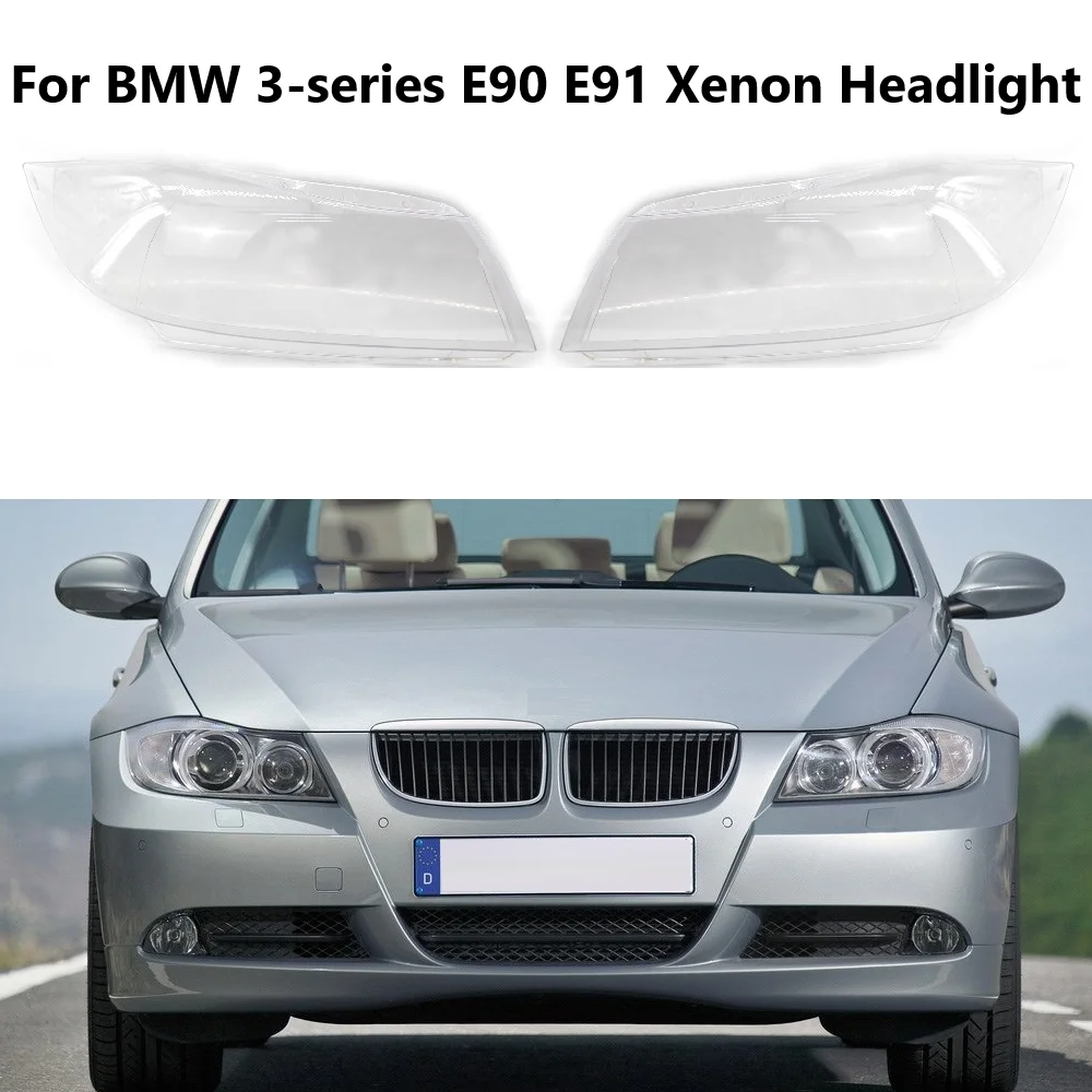 

Car Front Lamp Lens Cover Clear Lampshade Xenon Headlight Shell Fit For BMW 3-series E90 E91 2005-2012 Facelift Car Accessories