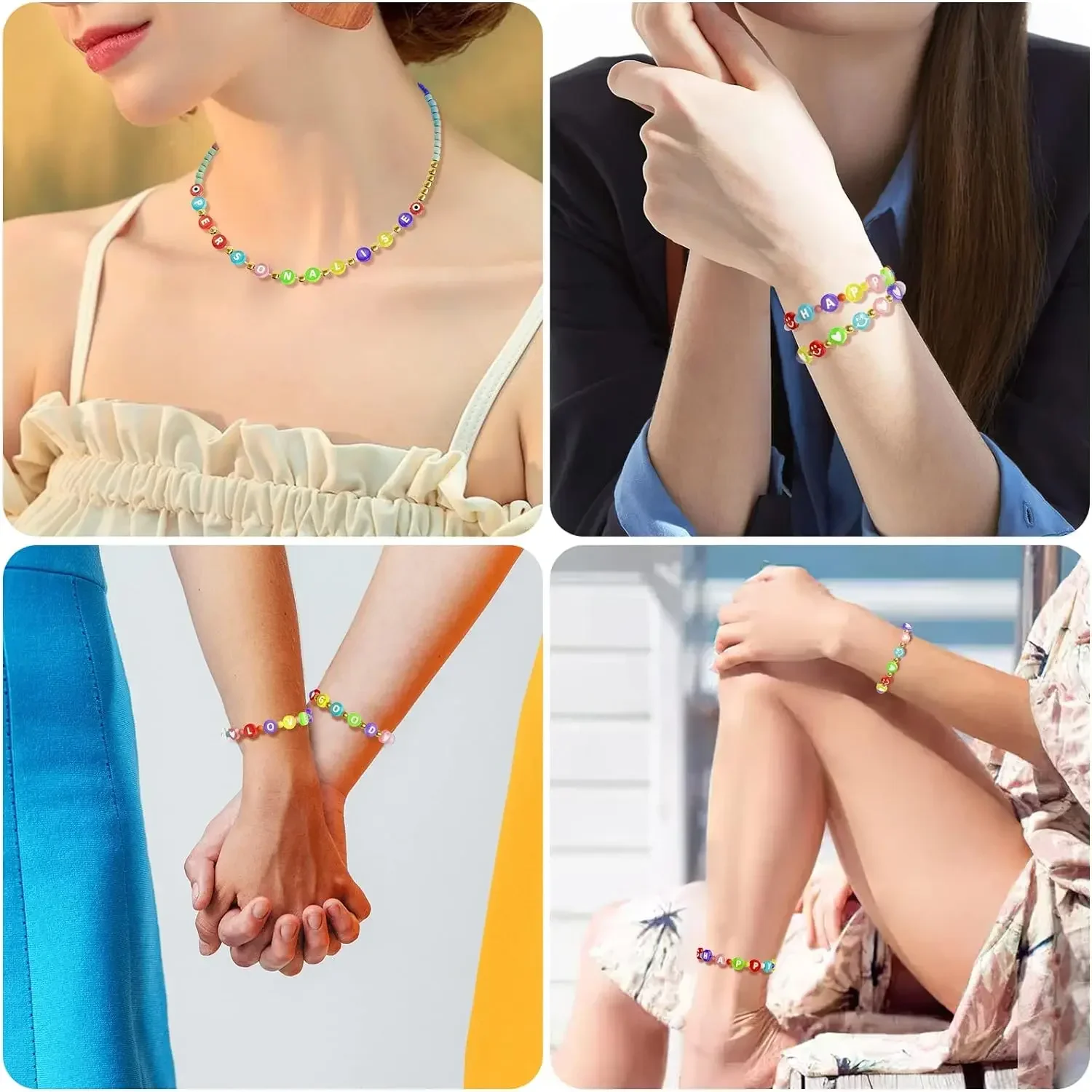 حروف أبجدية مستديرة ، فاصل فضفاض من الأكريليك ، إكسسوارات أساور يدوية الصنع ، مجوهرات ، من من من الأكريليك ، من من من من من الأكريليك ، ومن ثم من من من من من من من من من من نوع 4