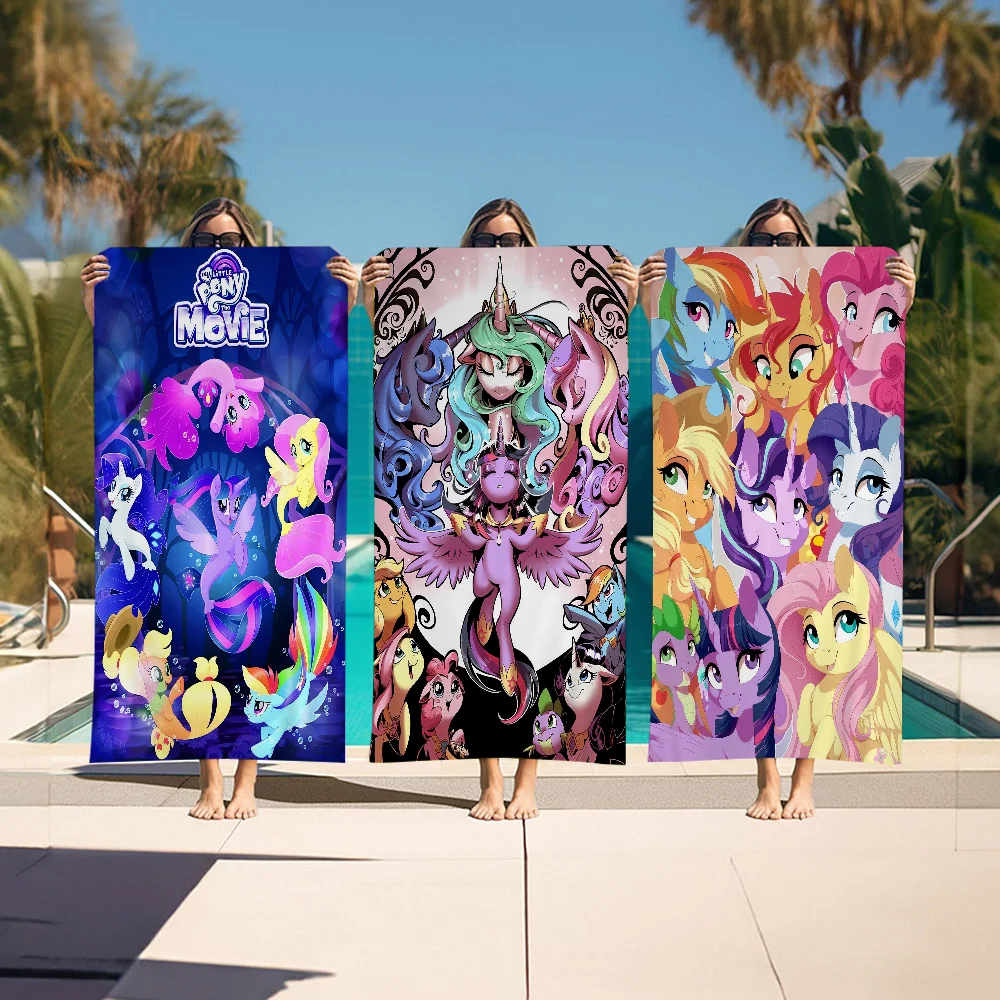 

M-My L-Little P-PonyS Bath Towel Microfiber Soft Water Absorbing Breathable For Girl Kids Decorative Cartoon Beach Towel
