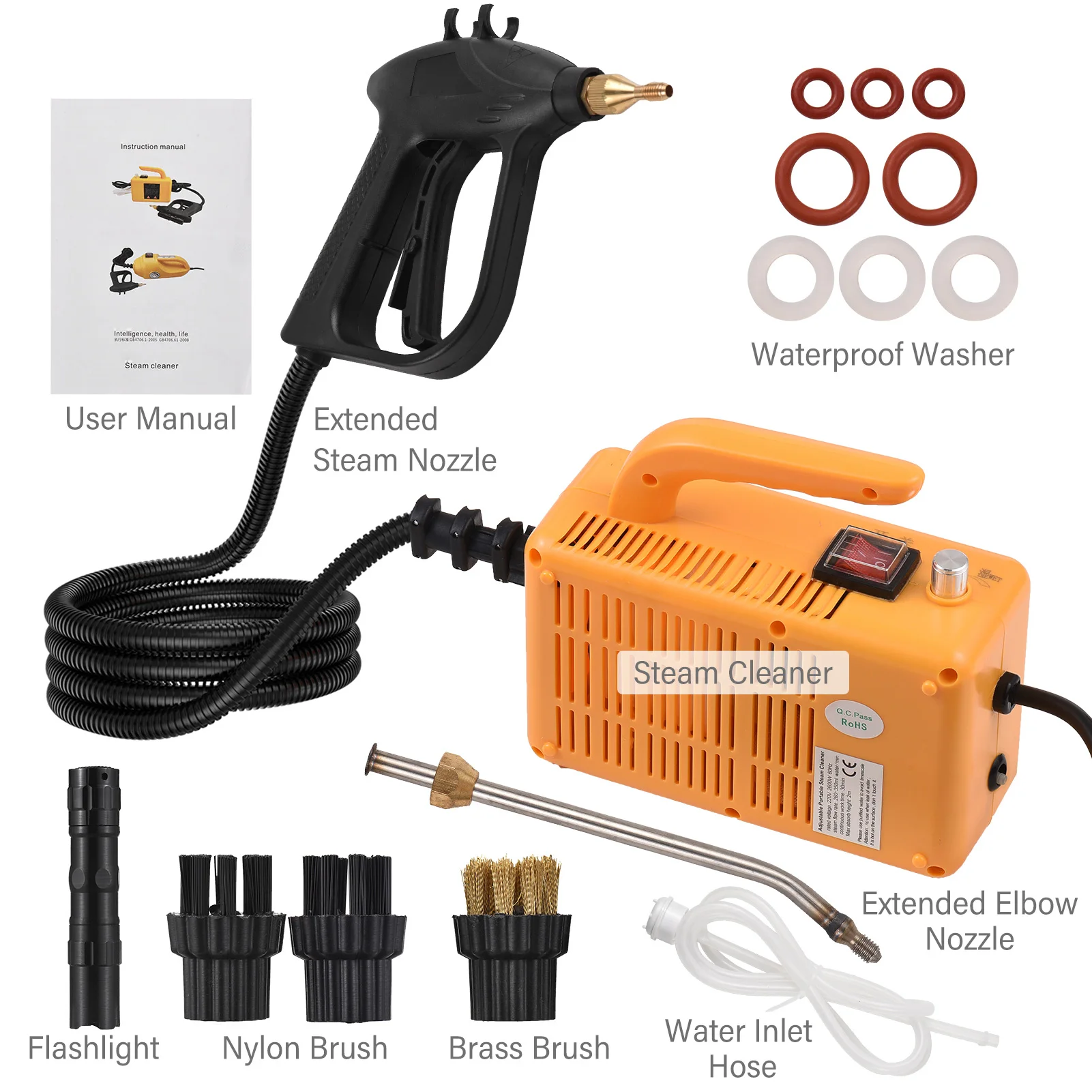 110V 220V 2600W Steam Cleaner for Home High Temperature Steam Cleaning Machine Steamers for Car With Extension Tube Brush Heads