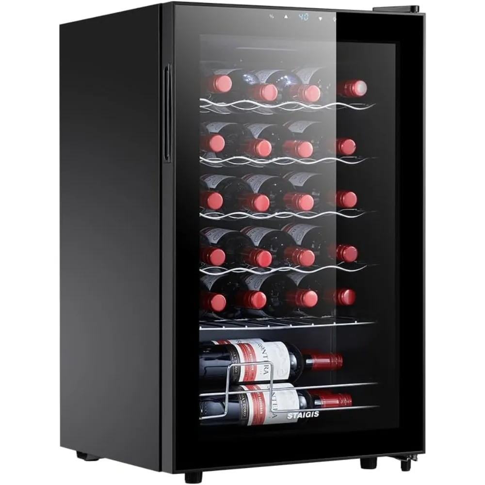 

24 Bottle Mini Fridge, Small Freestanding Wine Cooler Refrigerator for Red and White with 40-66F Digital Temperature Control