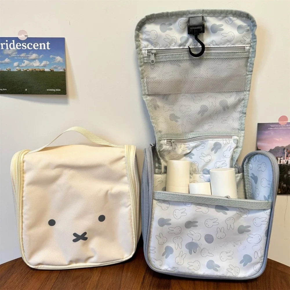 Kawaii Miffy Niedliche Vielseitige Handtasche Damen-Kosmetiktasche Multifunktionale und Tragbare Toilettenartikel-Aufbewahrungstasche Geschenk-Spielzeug für Mädchen