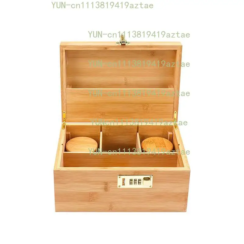 Multifunctional Bamboo - Wood Tobacco Storage Box - Exquisite Black Wooden Organizer for Home Decor & Gifts
