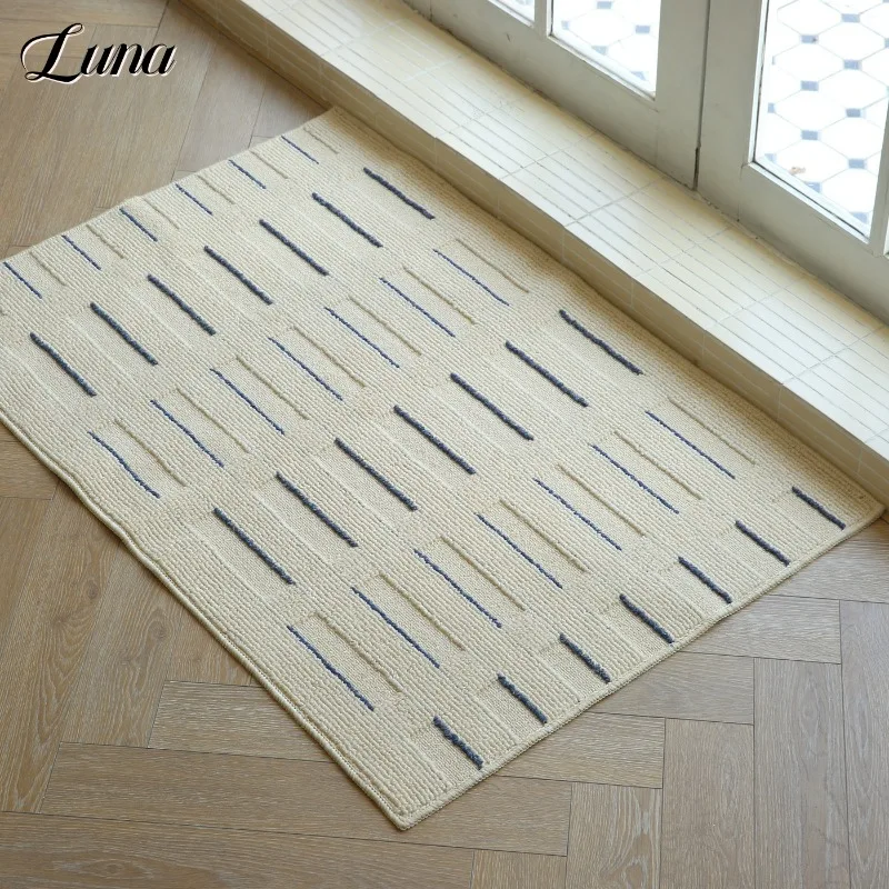Geometric Striped Kitchen Mat Plush Non Slip Runner Rug Floor Mats Soft Entryway Area Rugs for Living Room Decoration Carpet