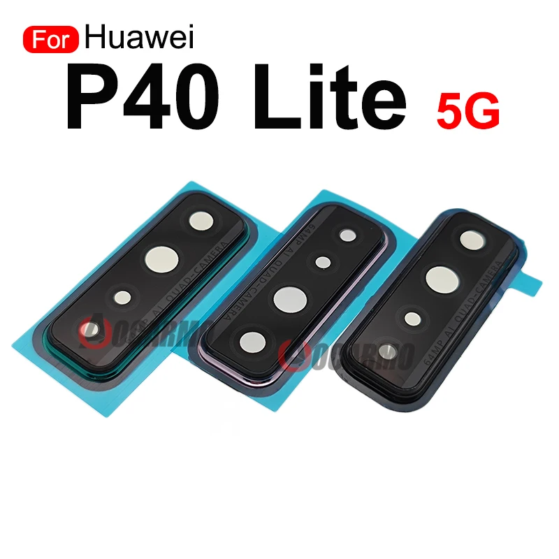 1Pcs Back Camera Lens With Frame Black Green Pink Replacement Parts For Huawei P40 Lite 4G 5G