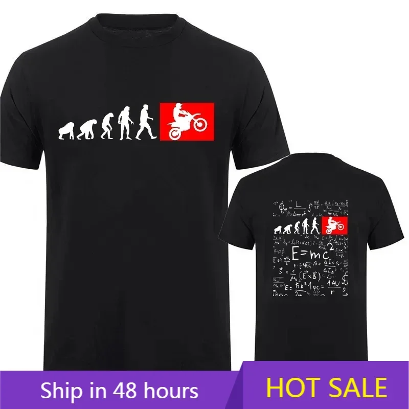 

Human Evolution Motocross Design Vintage T-shirt for Men Autocycle Motorbike Speedometer Personalized Print Tees Game Black Tops