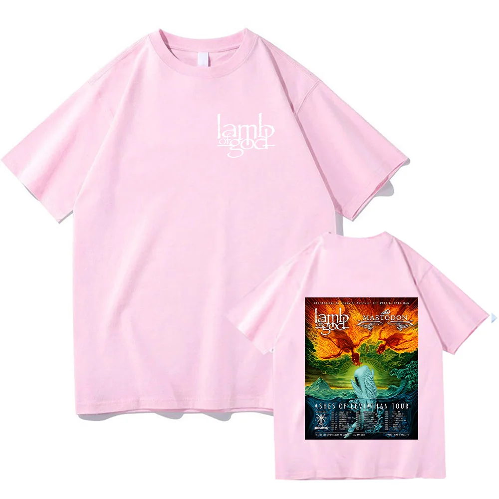 Lamb of God and Mastodonmusic T-shirts Ashes of Leviathan Tour Graphic Print Tops High Quality Cotton Tshirts Unisex Loose Tees