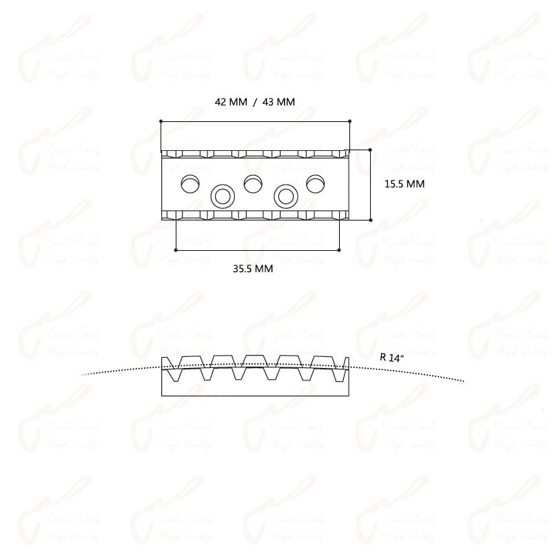 Titanium Alloy Electric Guitar Tremolo System Bridge Locking Nut String Lock 42MM/43MM - JP(Origin)