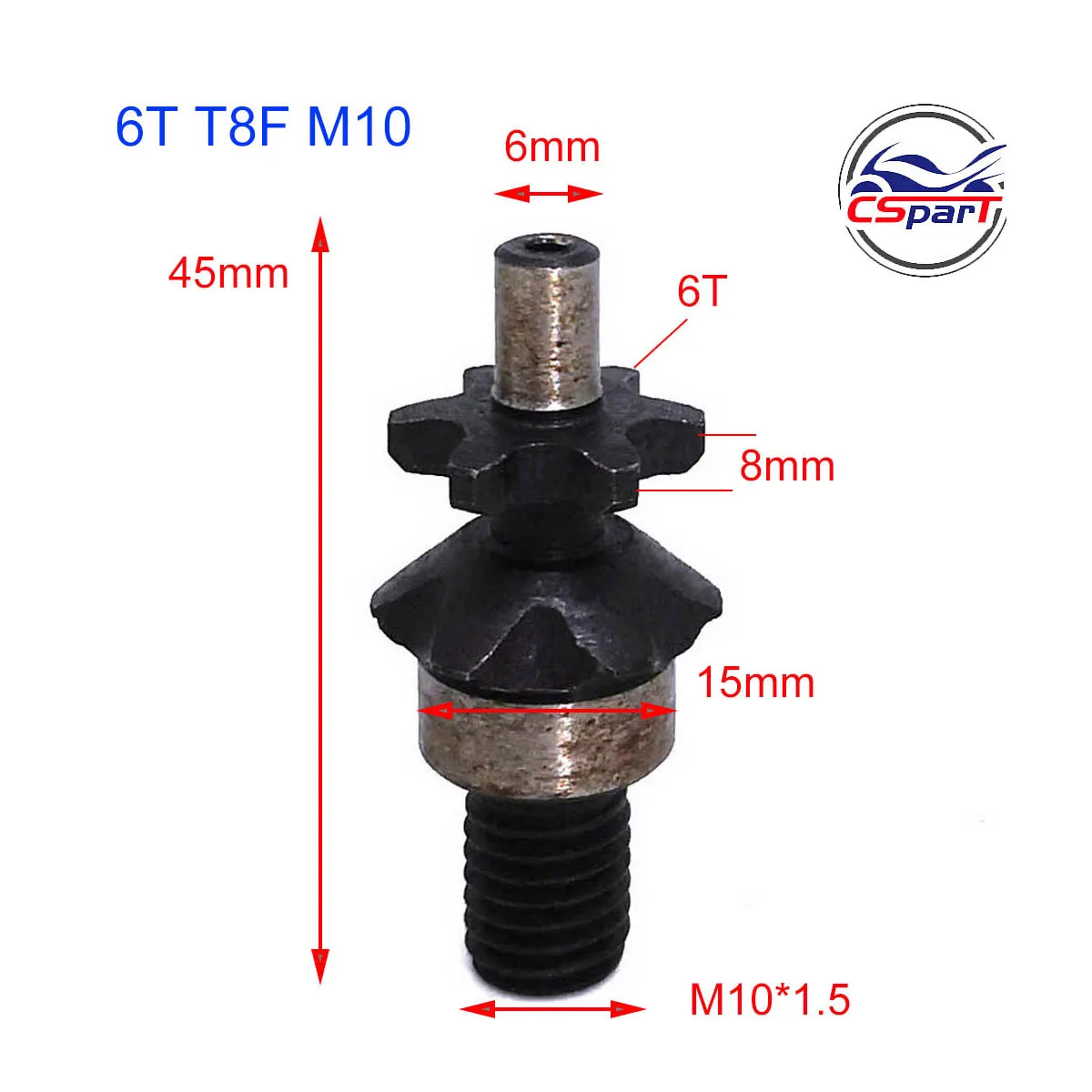 6 7 8 Tooth 6T 7T 8T Front Pinion Sprocket 47CC 49CC Mini Moto Pocket Dirt Pit Bike ATV 25H T8F  10MM Thread