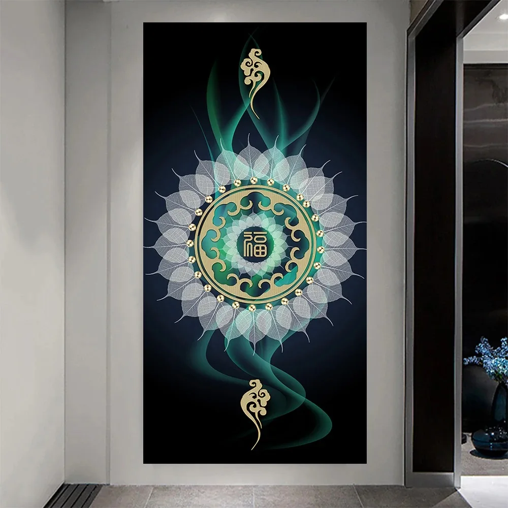 Large DIY Diamond Painting New Modern Light Luxury Datura Flower Mural Corridor Art Diamond Embroidery Mosaic Cross Stitch W315