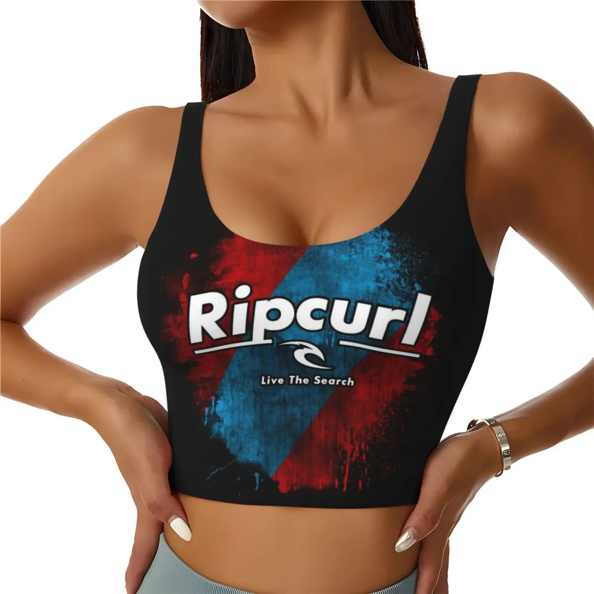 

Custom Women Rip Surfing Sportswear Curl Sports Bras High Impact Gym Workout Running Crop Tank Tops