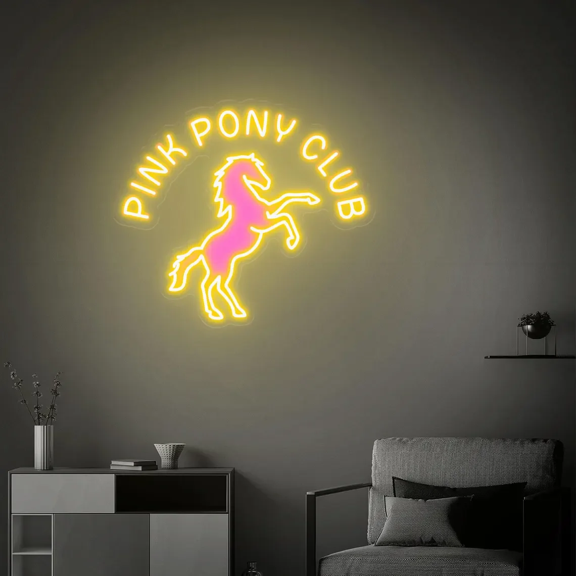 Pink Pony Club Neon Sign Pop Art, Pink Pony Club Decor Custom Neon Sign, Party Decor Neon Wall Sign, Bar Cowgirl Room Decor