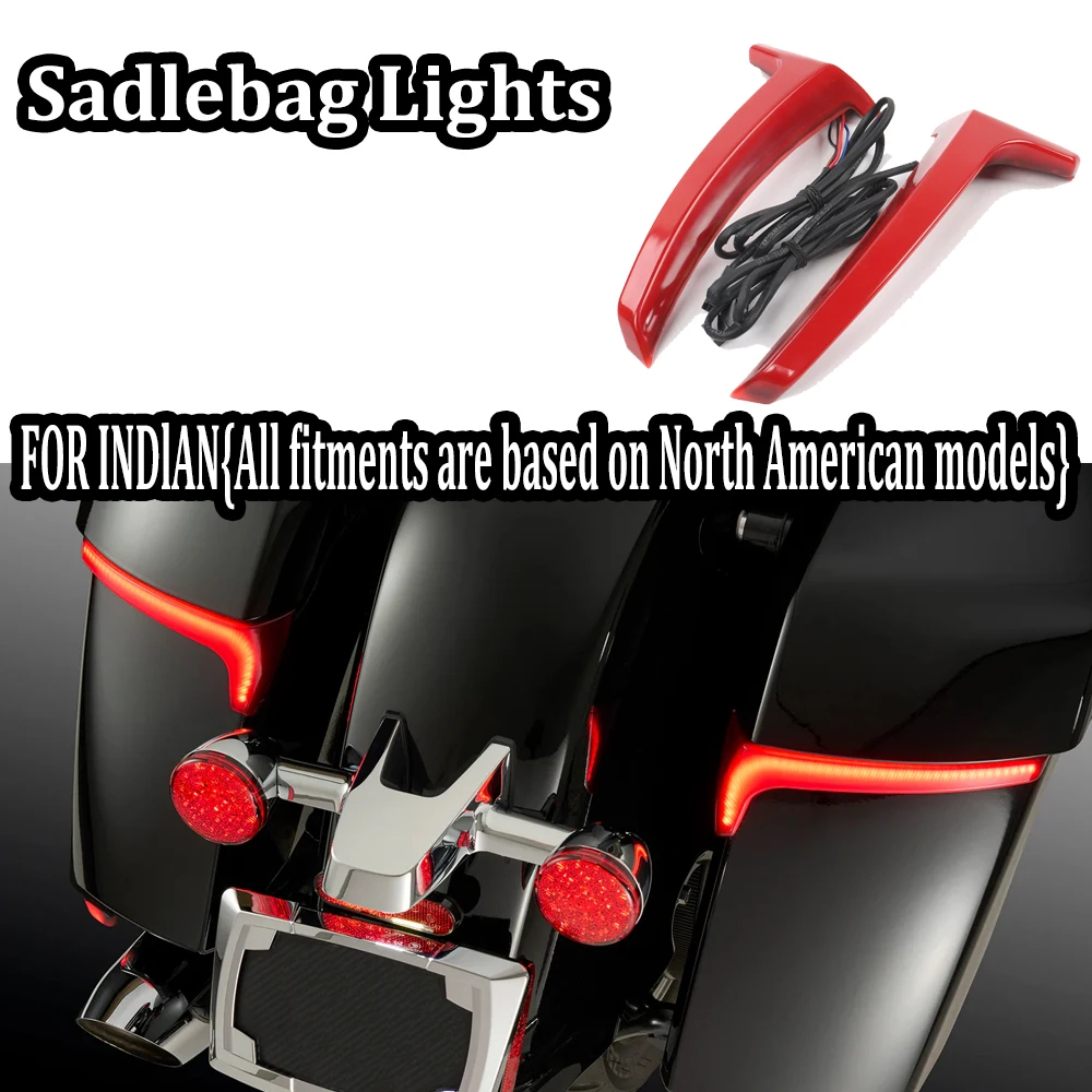 NEW Indian Challenger Chieftain Pursuit Roadmaster Limited Motorcycle Rear Side Saddlebag LED Indicator Run Turn Brake Lights