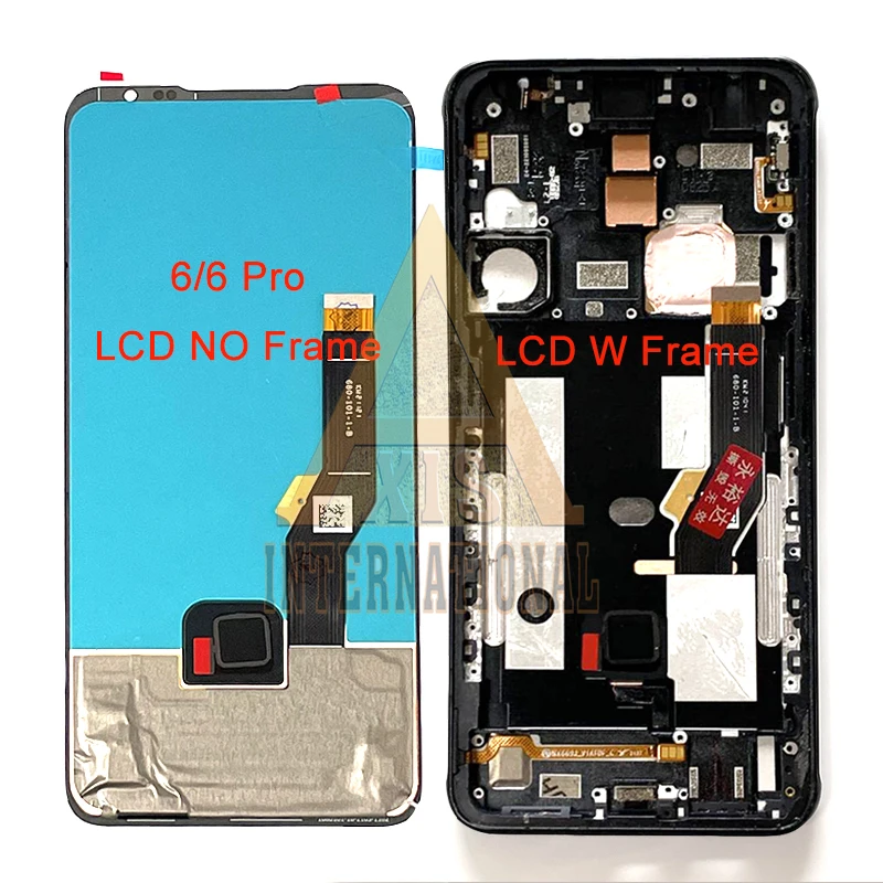 Original Amoled For ZTE nubia Red Magic 6 6 Pro 6Lite LCD Display Screen Touch Panel Digitizer For Red Magic 6S 6S Pro 6R Frame