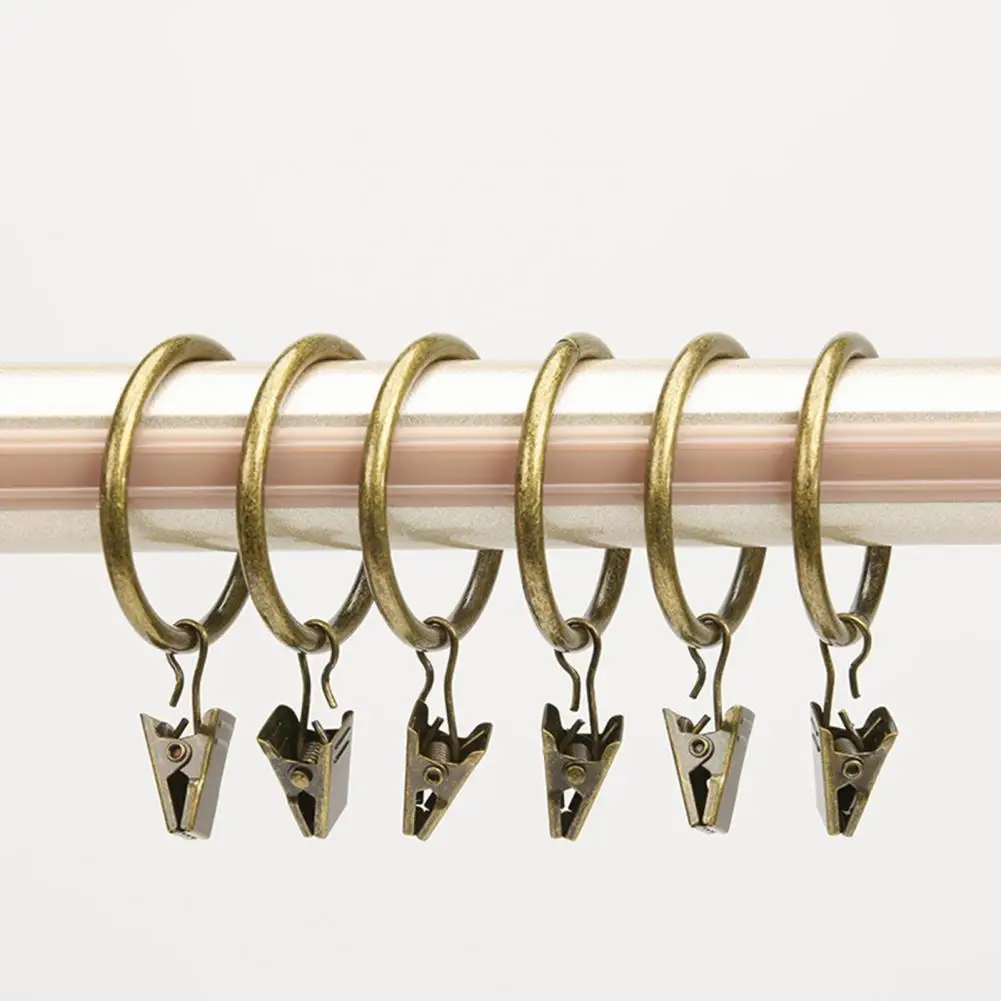 Window Treatment Clips 10pcs Metal Curtain Clip Rings Sturdy Drapery Clips for Panels Smooth Pull Load-bearing Rings