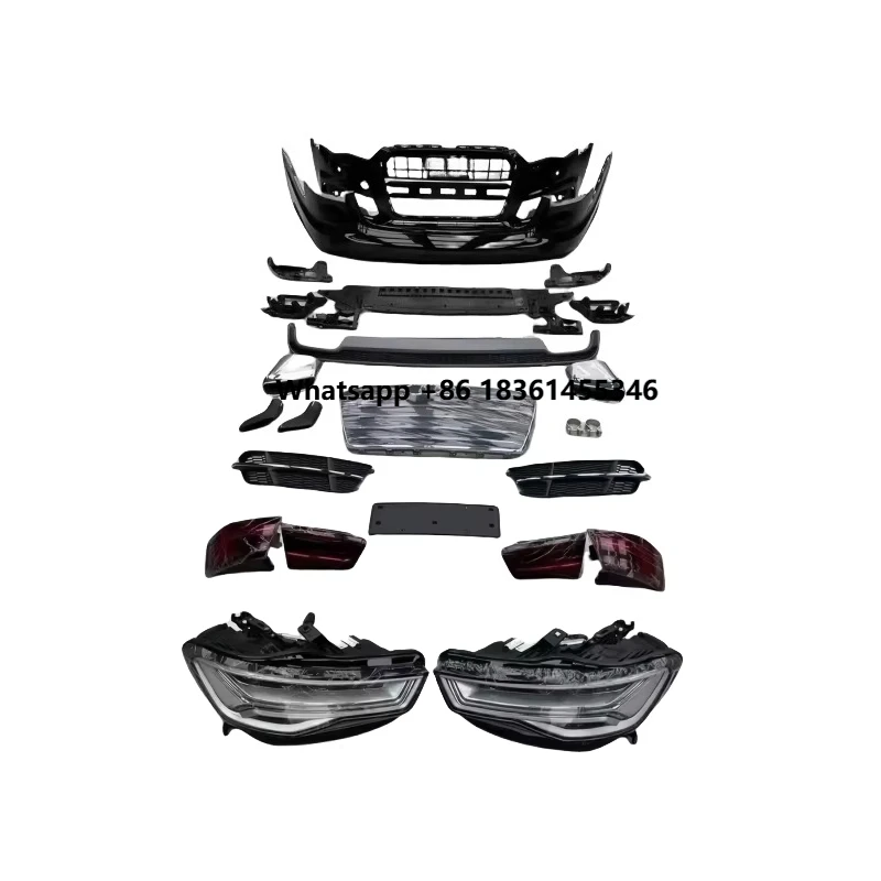

For the Modified Sport Version of A6L C7 with RS6 Style Bumper Includes Front Rear Bumpers Headlights Taillights Suitable