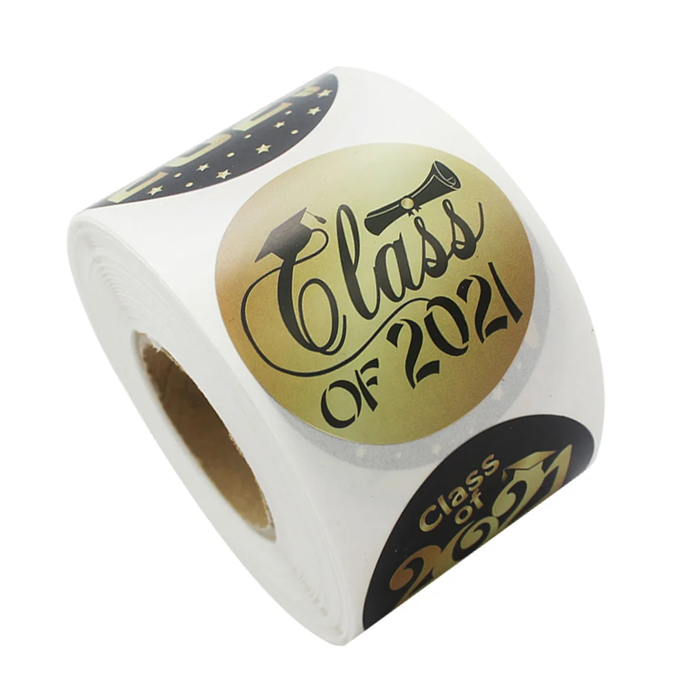 

Graduation Sticker Set Sealing Gift Wrapping DIY Crafts Round Theme Design Wide Usage Packing Bag Baking Bag Scrapbook