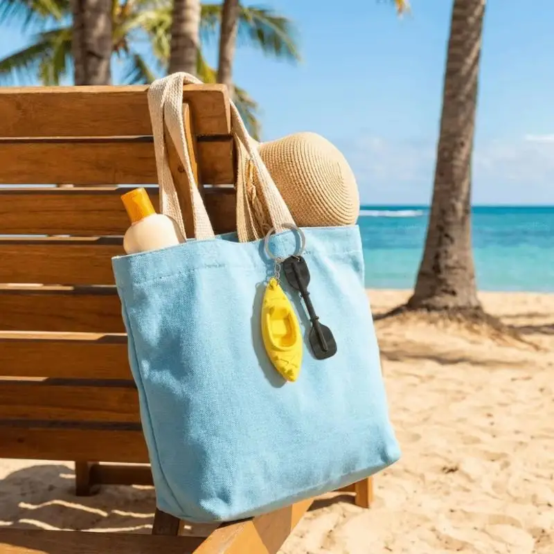 Dekorativer PLA-Kajak-Schlüsselanhänger in Paddelform, 3D-Form, Kanu-Anhänger, mehrere Farben, kreatives Design, Boot-Anhänger, Sommer – Detail 3