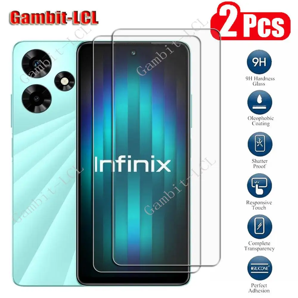  2PCS 9H HD Original Tempered Glass For Infinix Hot 30 6.78