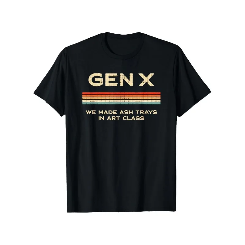 Men's Fun Generation X Retro Printed T-shirt Summer New Style Suitable for Both Men and Women High Street T-shirt