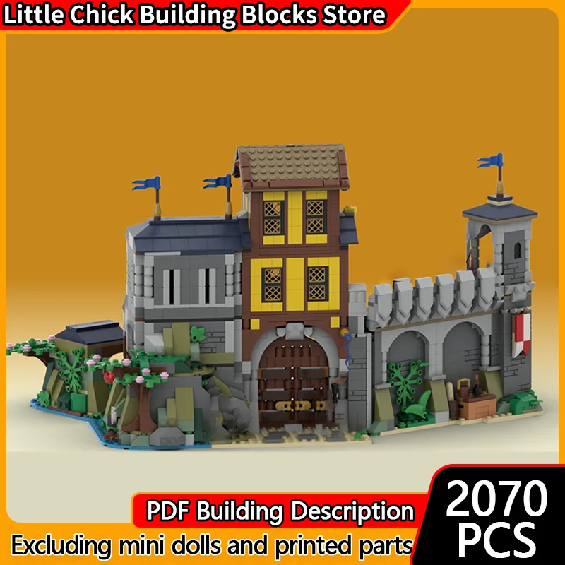

Medieval Castle Model MOC Building Bricks Medieval Main City Gate Modular Technology Gifts Holiday Assemble Children Toys Suit