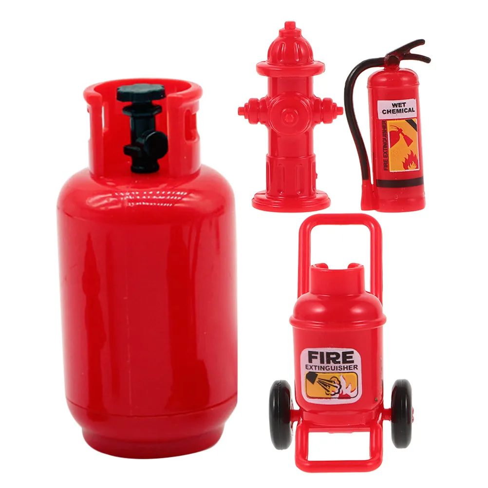 

1Set Miniature Fire Extinguishers Gas Tank Fire Hydrants Realistic Design Scene Accessories for Dollhouse Decoration Photography