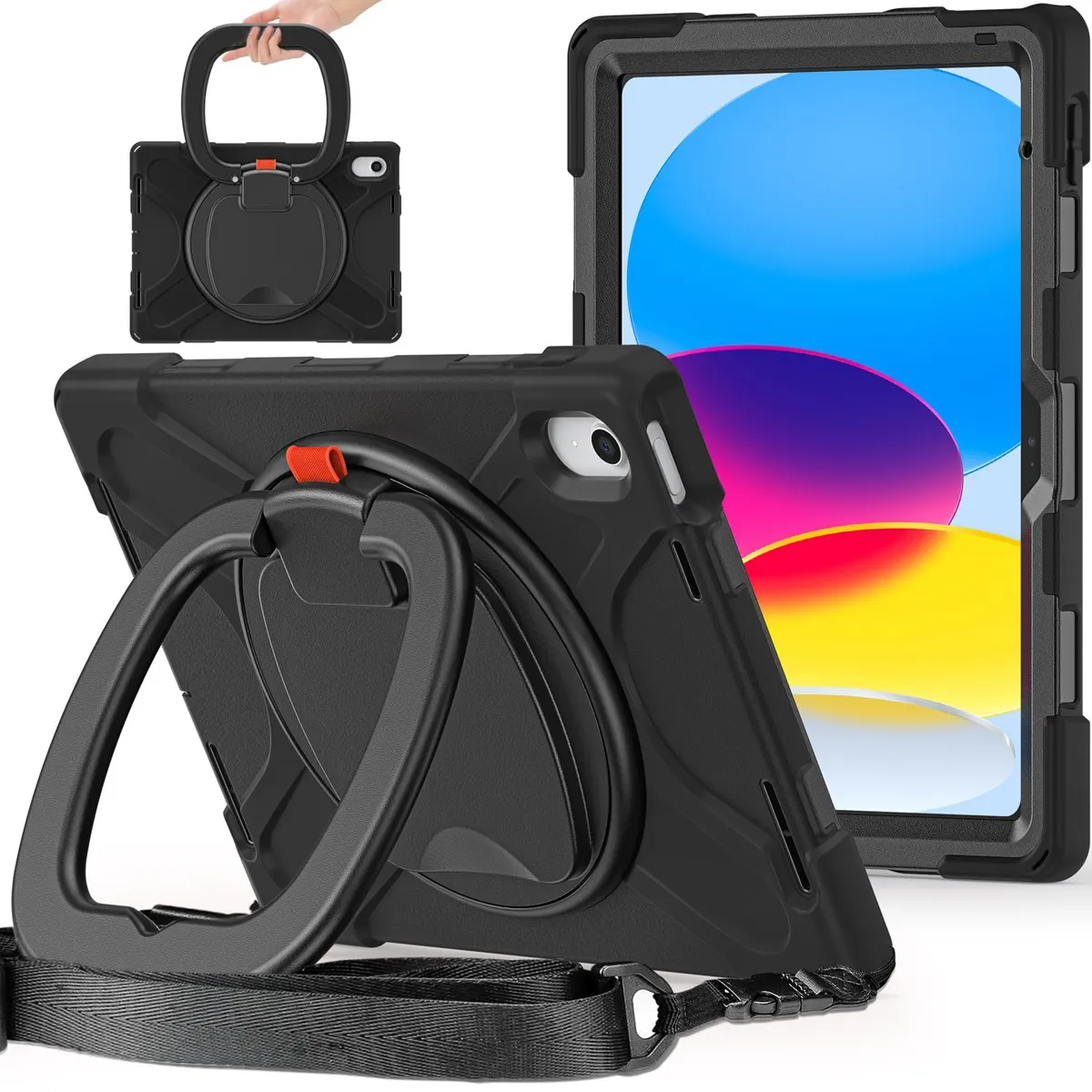 Funda de protección resistente y duradera con asa y soporte para iPad, funda con correa de hombro para iPad de 10. ª generación, 2022, 10,9 pulgadas