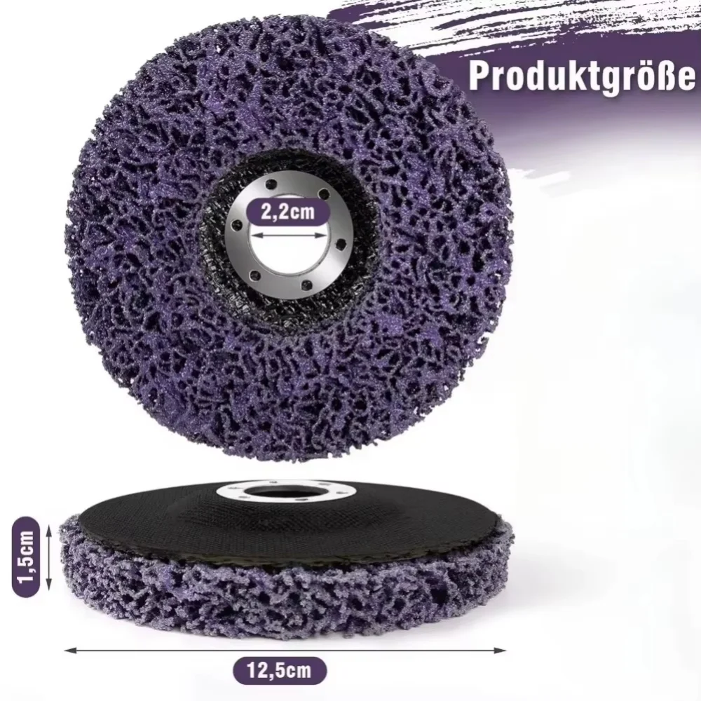 1 pieza 100/115/125mm disco de aleta de muela de diamante disco de Coral disco de tira de poliéster para amoladora angular herramienta de limpieza de eliminación de óxido de pintura